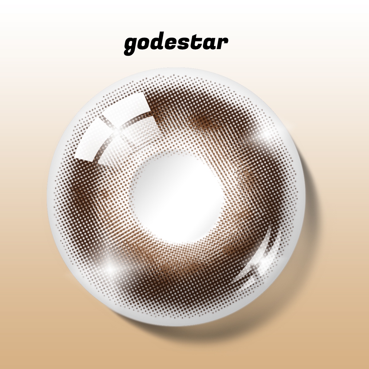 Godestar Radiant Brown Colored Contact Lenses | Natural Brown Contacts for Dark Eyes | 6 Months