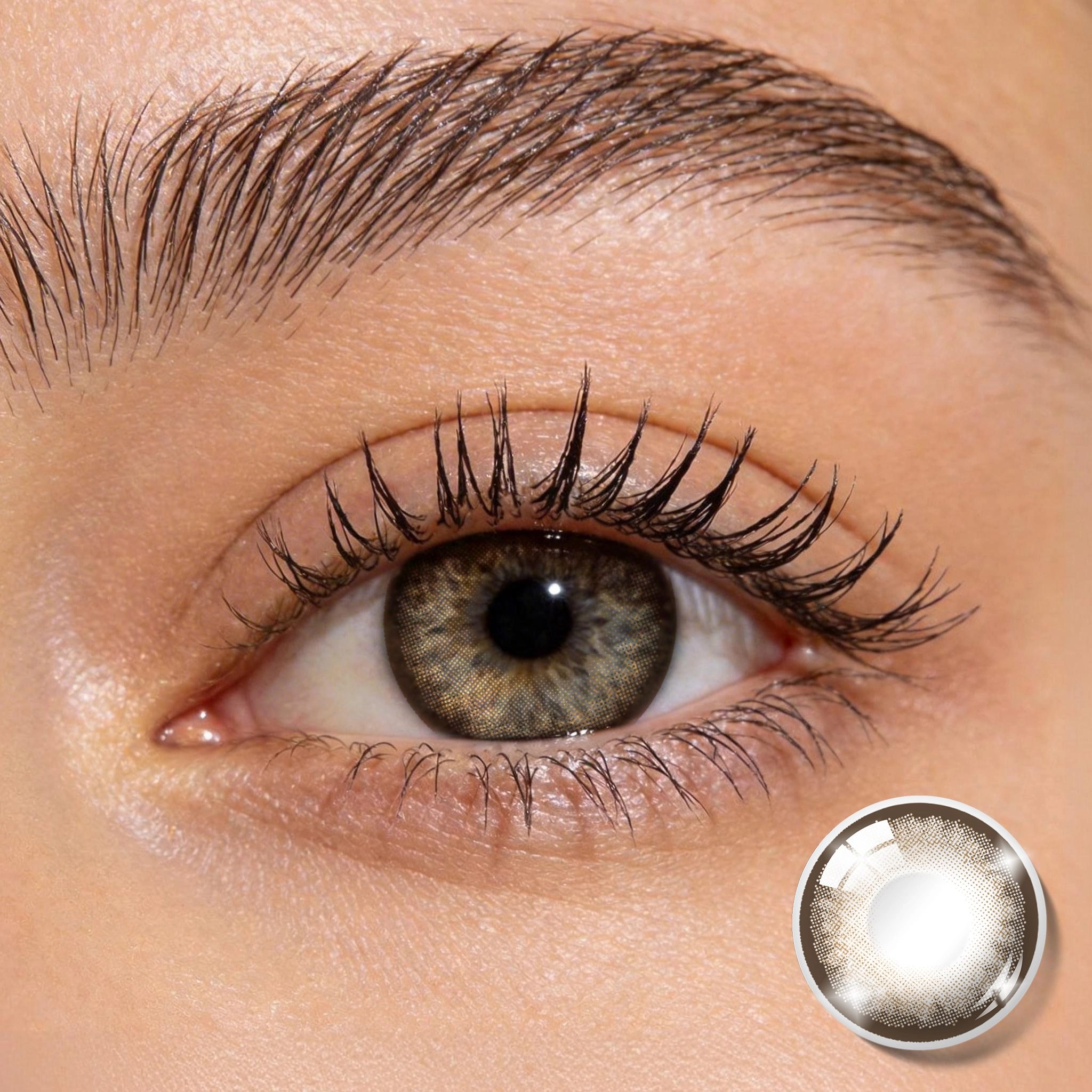 MIIEMO Toffee Brown Colored Contact Lenses – Warm Sun-Kissed Brown Contacts for Dark Eyes | 6 Months Wear