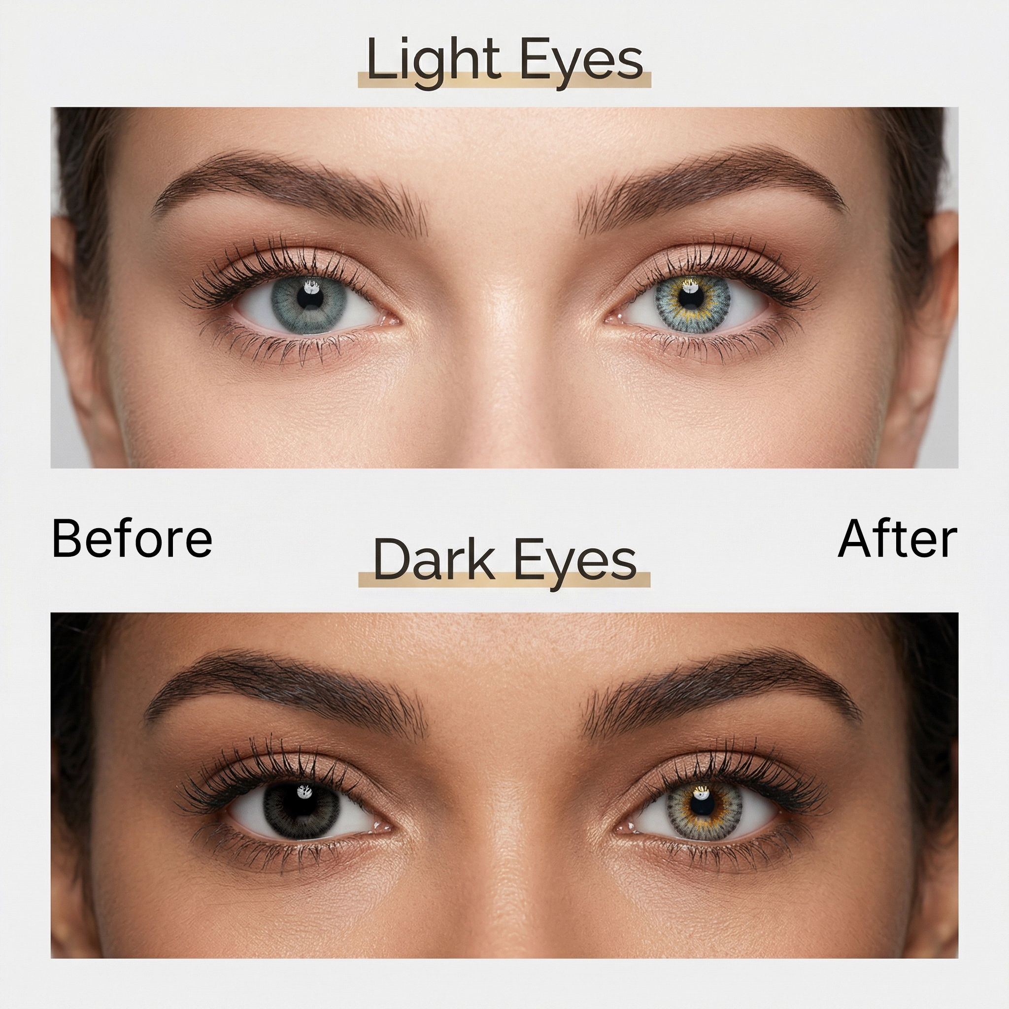 Miiemo Amber Haze Cool Gray Colored Contact Lenses – High Opacity Grey Contacts for Dark Eyes | 6 Months Wear