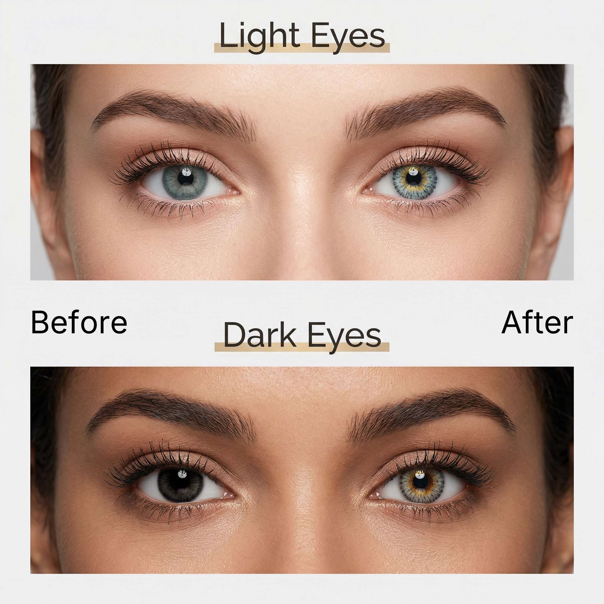MIIEMO Halo Grey Colored Contacts | Crystal Grey Gradient with Soft Halo Definition & Airy Natural Finish | 6-Month Wear