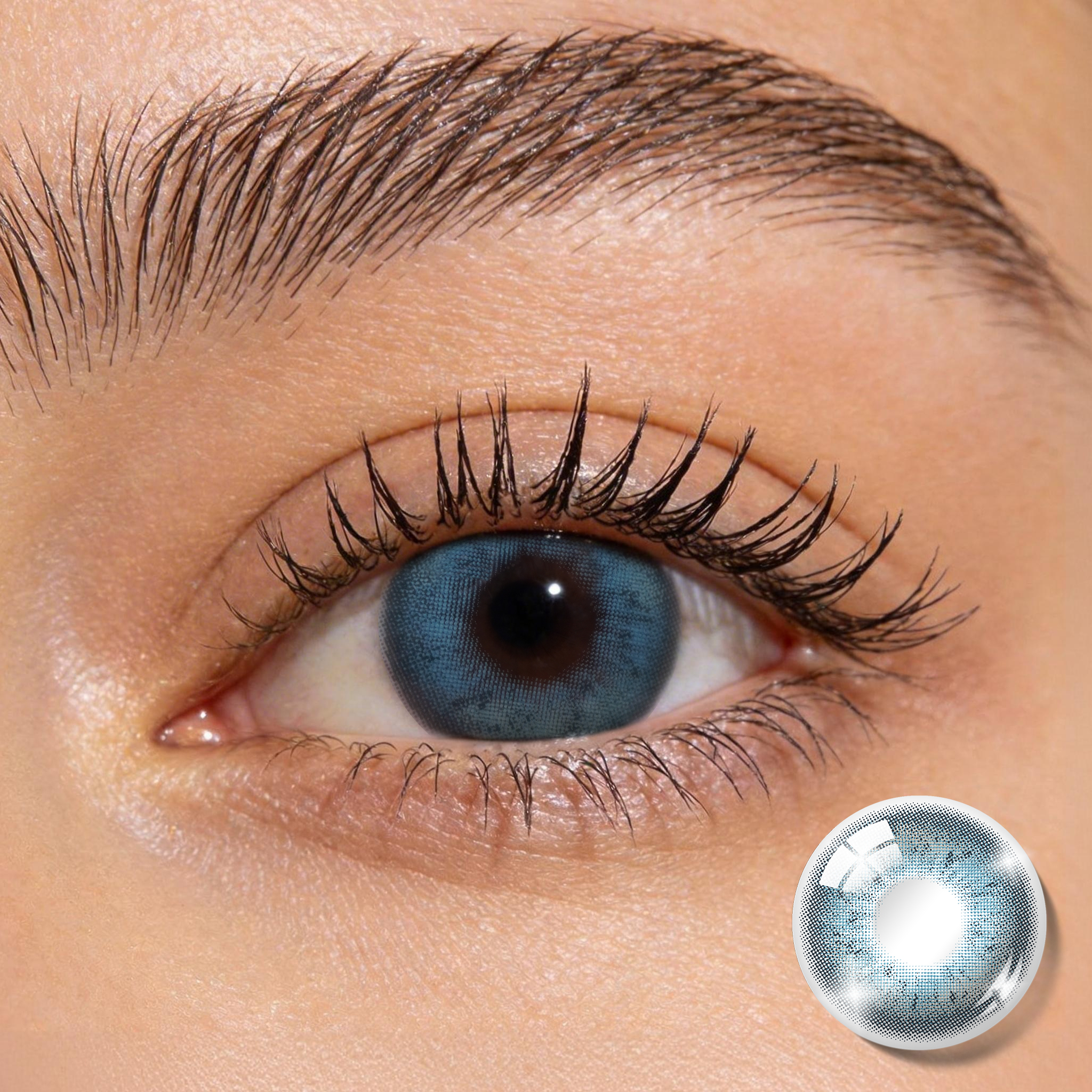 Godestar Aqua Horizon Colored Contacts – Natural Pacific Blue Lenses for Dark Eyes | 6 Months Wear