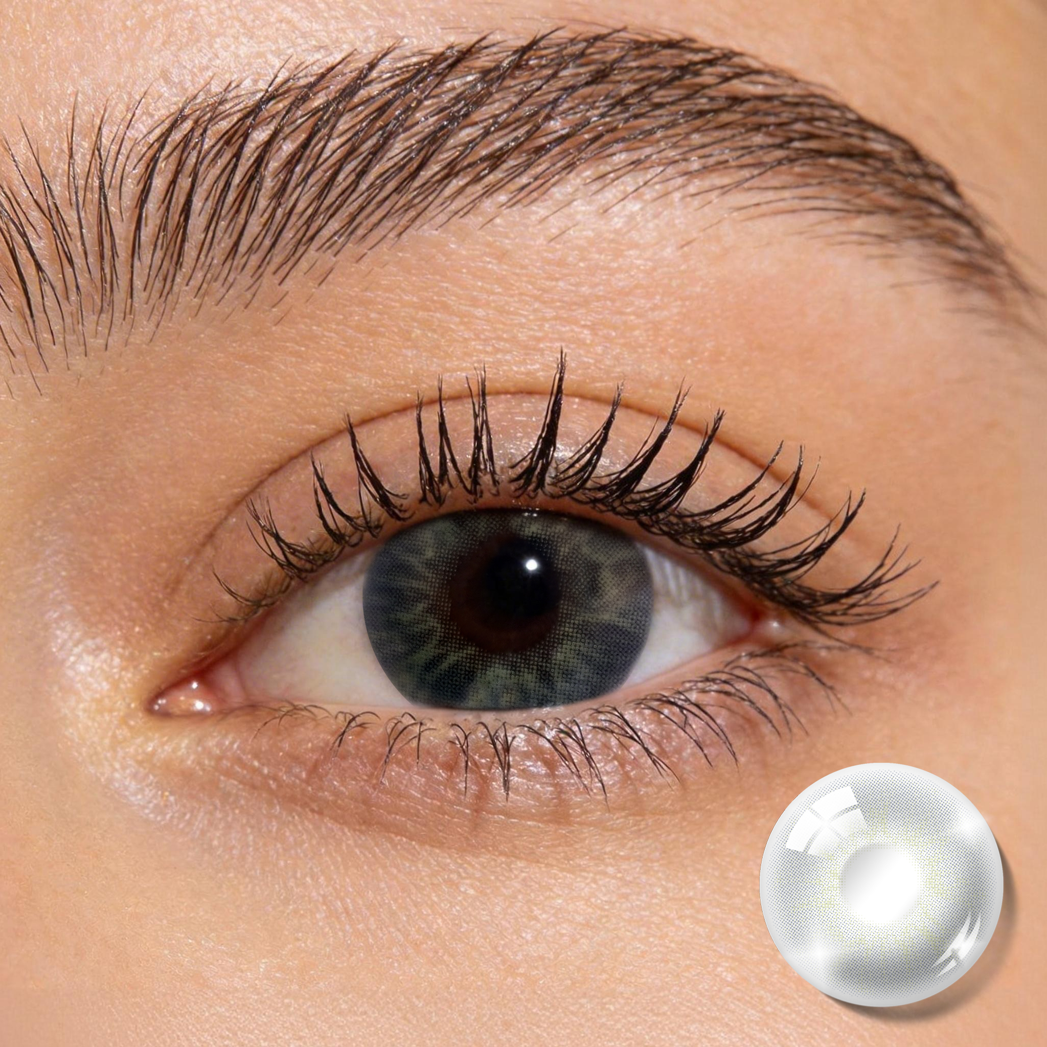 Godestar Natural Grey Colored Contact Lenses | Soft Ash Grey Blend with Realistic Eye Enhancing Effect | 6 Months Wear