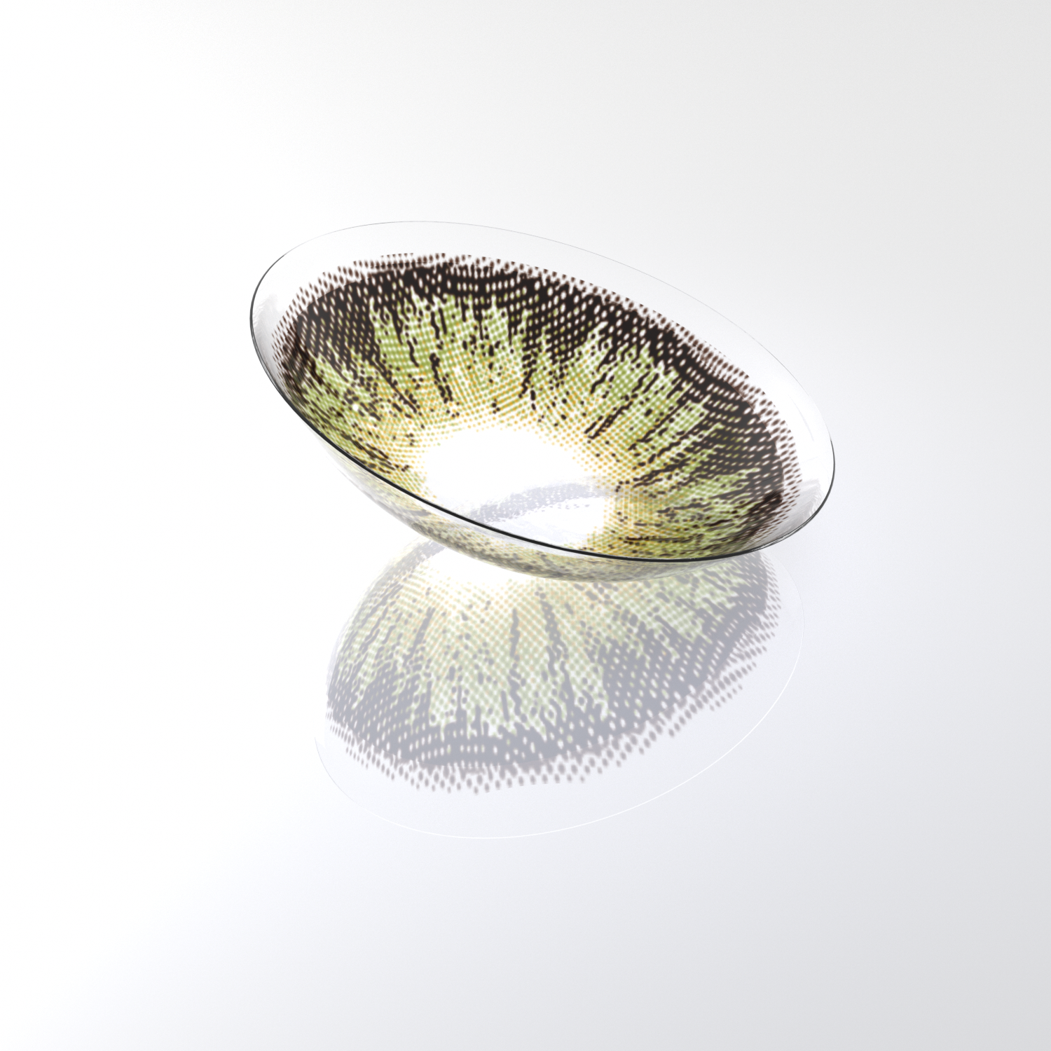 MIIEMO Olive Green Gold Feather Colored Contact Lenses | Earthy Eye Glow, 6 Months