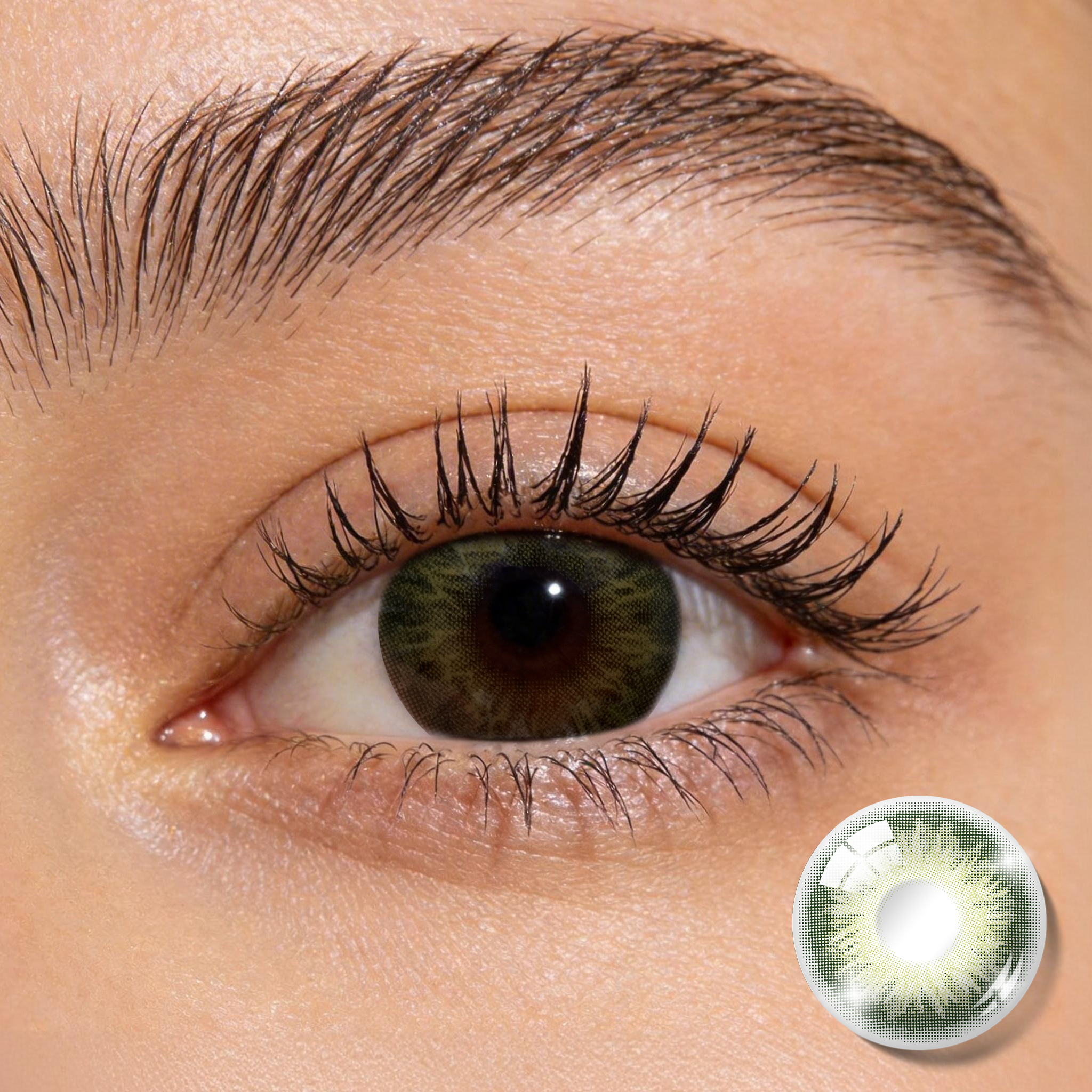Godestar Mossy Hazel Contact Lenses | Warm Olive Green Brown | 6-Month Wear