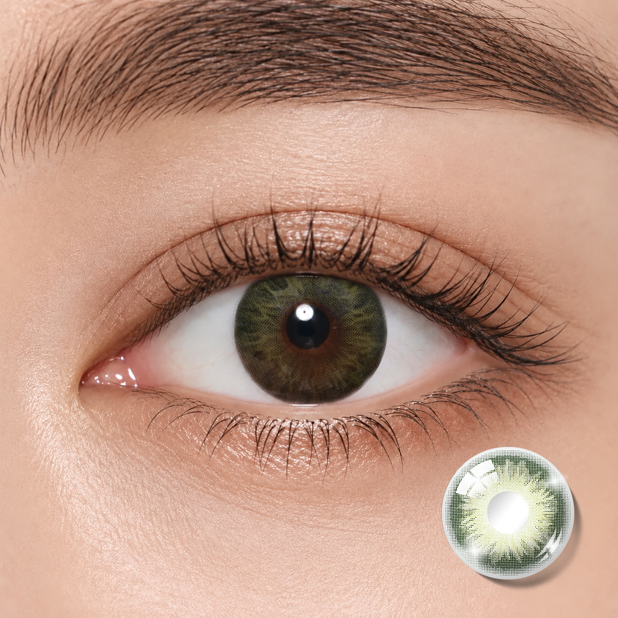 Godestar Olive Green Colored Contacts – Natural Green Enhancing Lenses | 6 Months