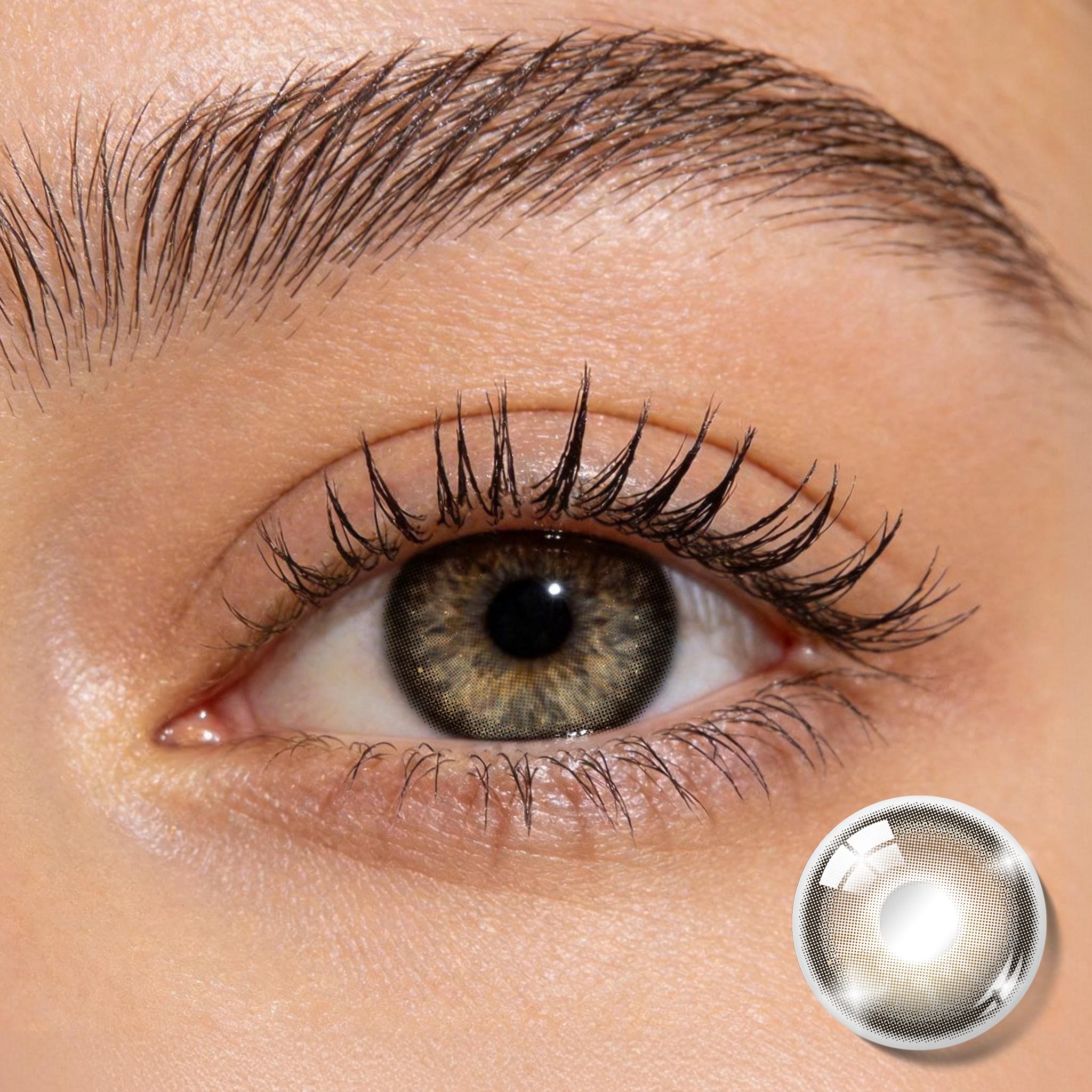 Godestar Horizon Dusk Colored Contacts – Soft Grayish Brown Lenses for Dark Eyes | 6 Months Wear