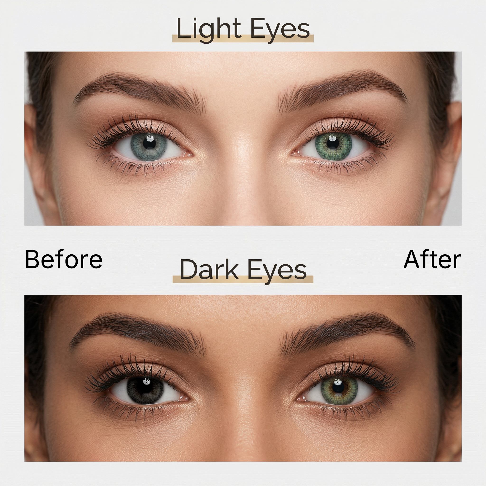 Godestar Aurora Green Colored Contacts – Radiant Moss Green Lenses for Dark Eyes | 6 Months Wear