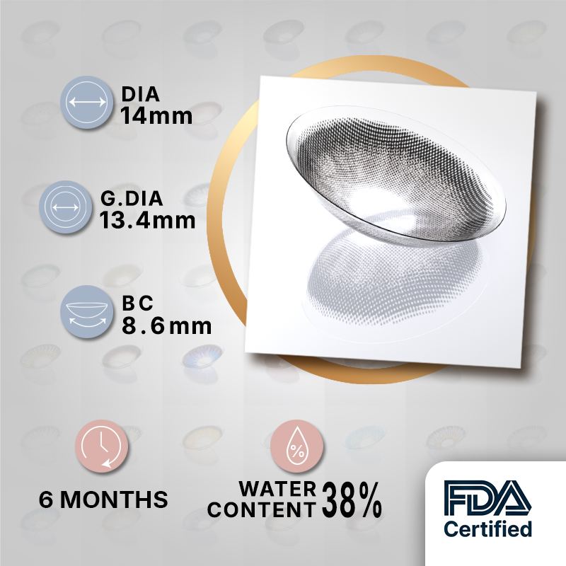 Godestar Soft Gray Black Contacts – 6 Months