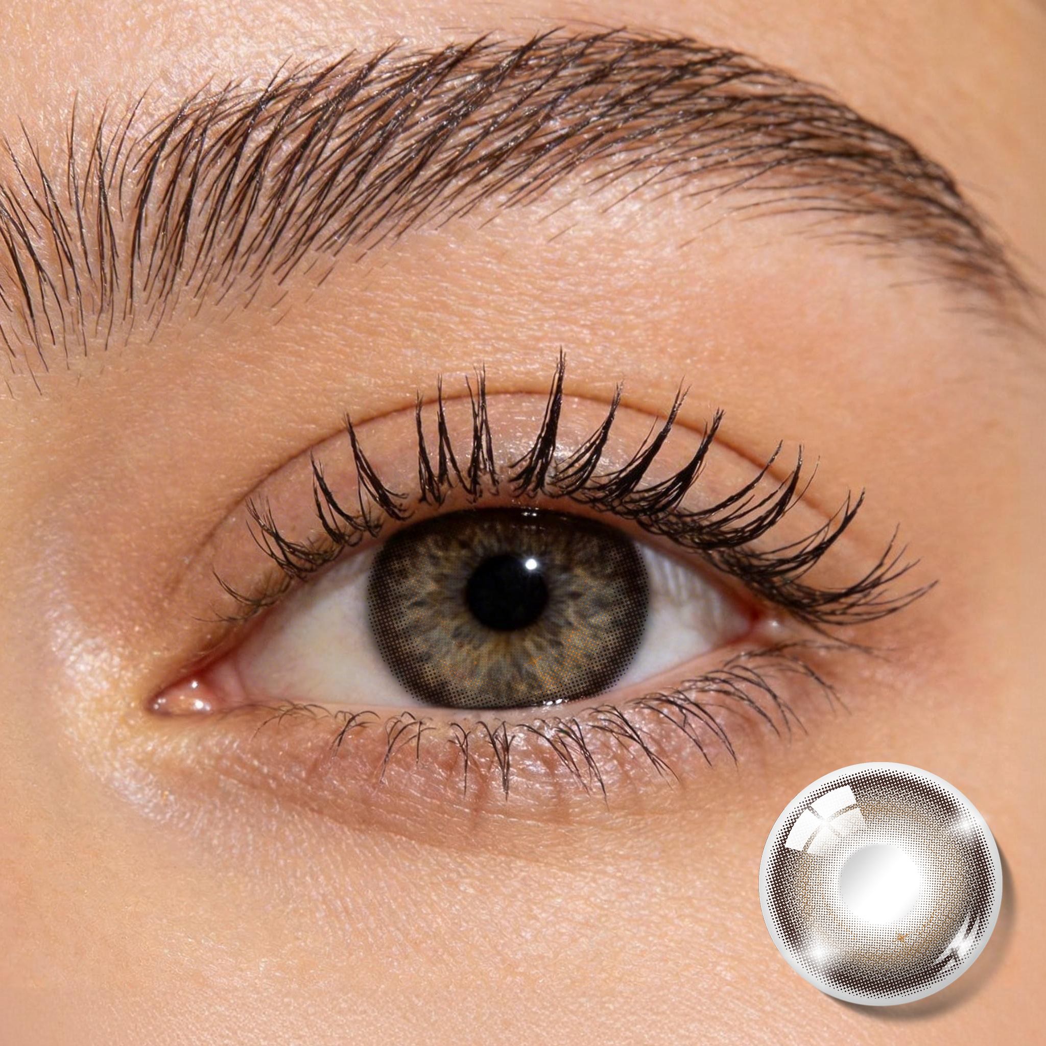Godestar Sprite Glow Colored Contacts – Radiant Hazel Green Lenses for Dark Eyes | 6 Months Wear