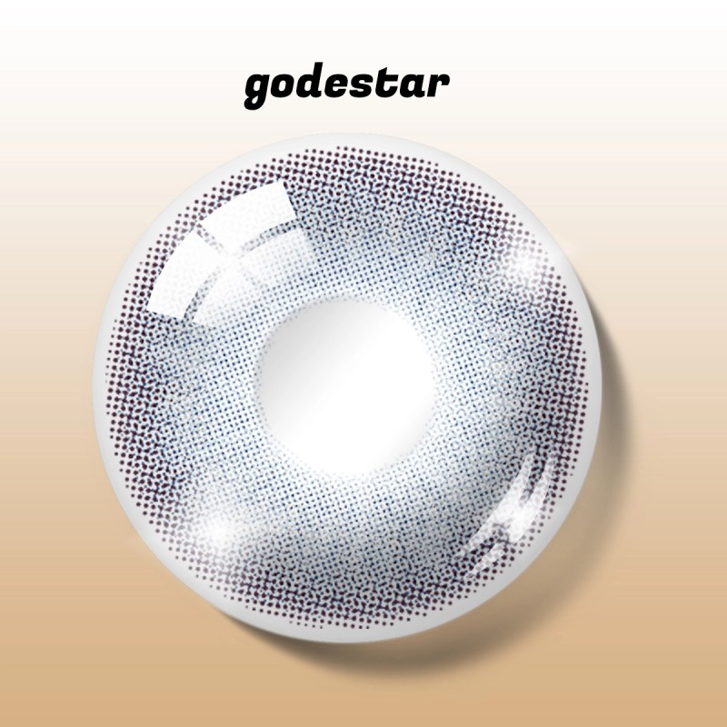 Godestar Cool Ash Gray Colored Contact Lenses – Natural Small Diameter Grey Contacts for Dark Eyes | 6 Months Wear
