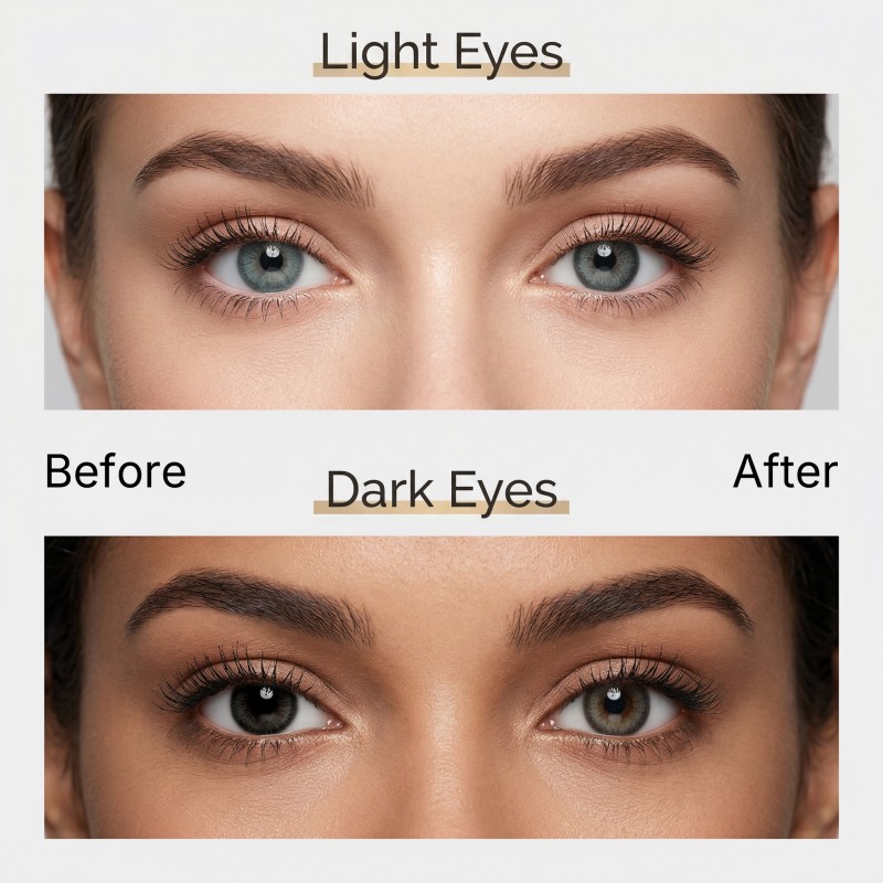Godestar Cloudy Grey Hojicha Colored Contact Lenses – Natural Grey Brown Contacts for Dark Eyes | 6 Months Wear