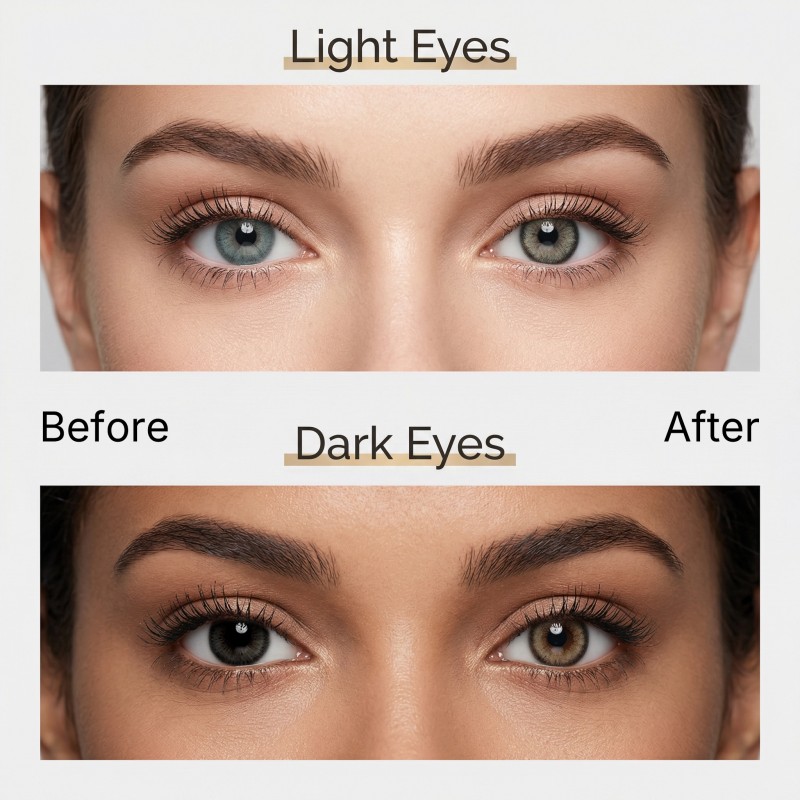 Godestar Warm Honey Brown Colored Contact Lenses – Natural Amber Brown Contacts for Dark Eyes | 6 Months Wear