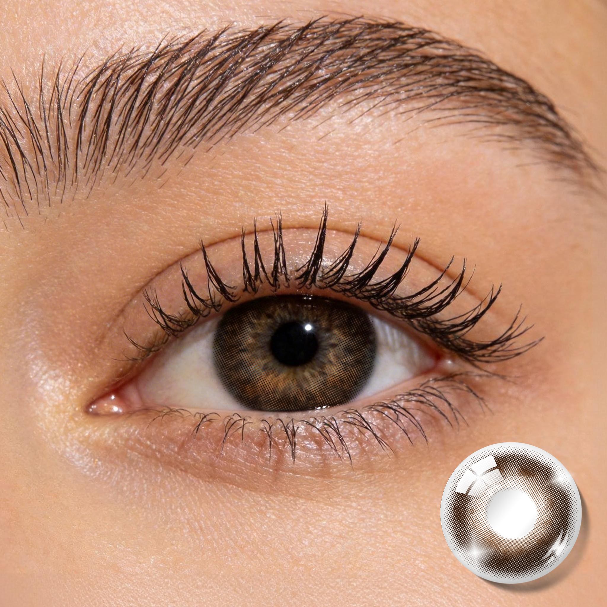 Godestar Radiant Brown Colored Contact Lenses | Natural Brown Contacts for Dark Eyes | 6 Months