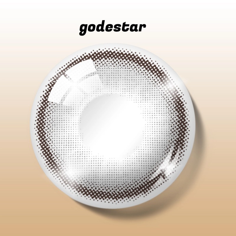 Godestar Smoky Ash Dusty Gray Brown Colored Contact Lenses – Natural Ash Grey Contacts for Dark Eyes | 6 Months Wear