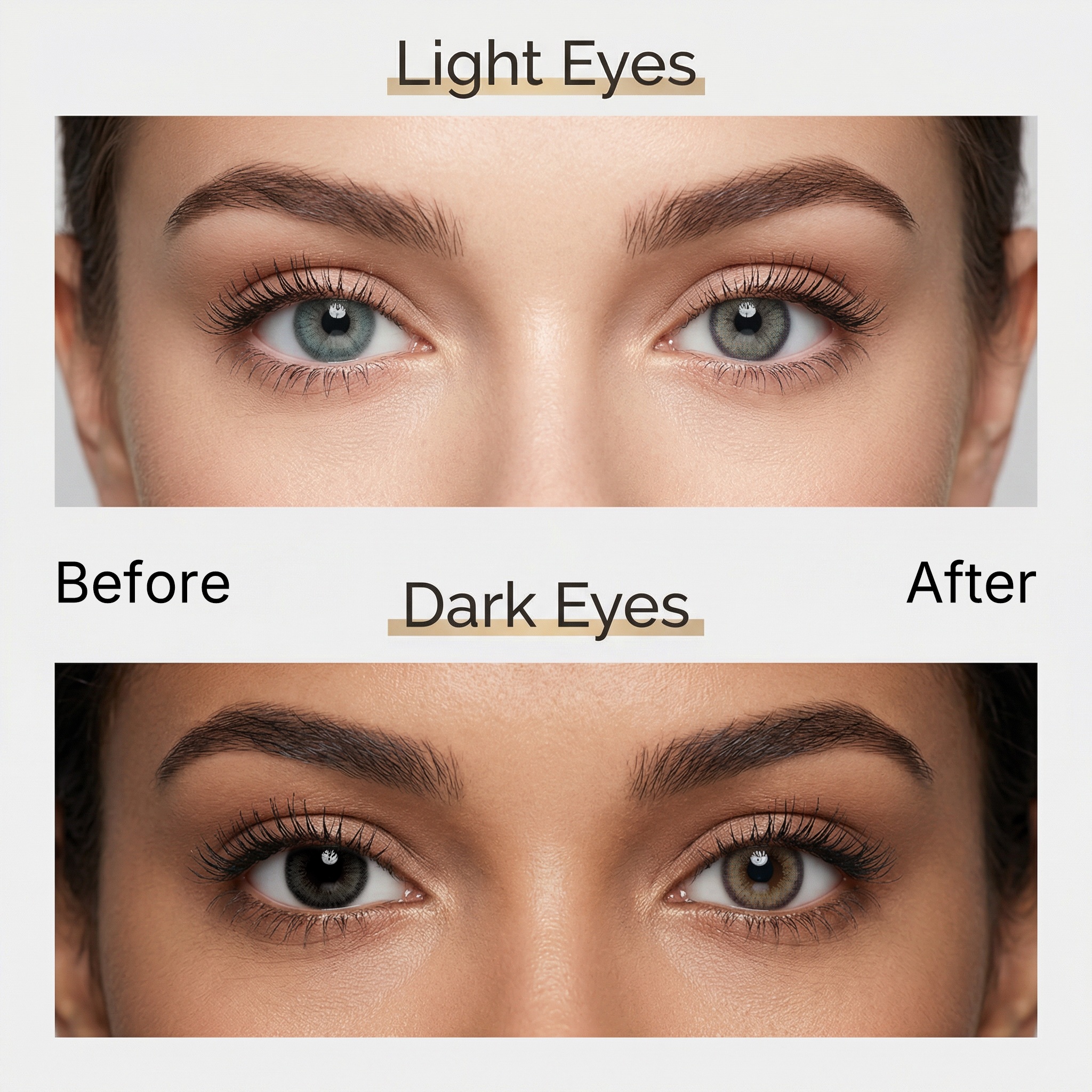 Godestar Velvet Cocoa Colored Contacts – Natural Muted Chocolate Lenses for Dark Eyes | 6 Months Wear