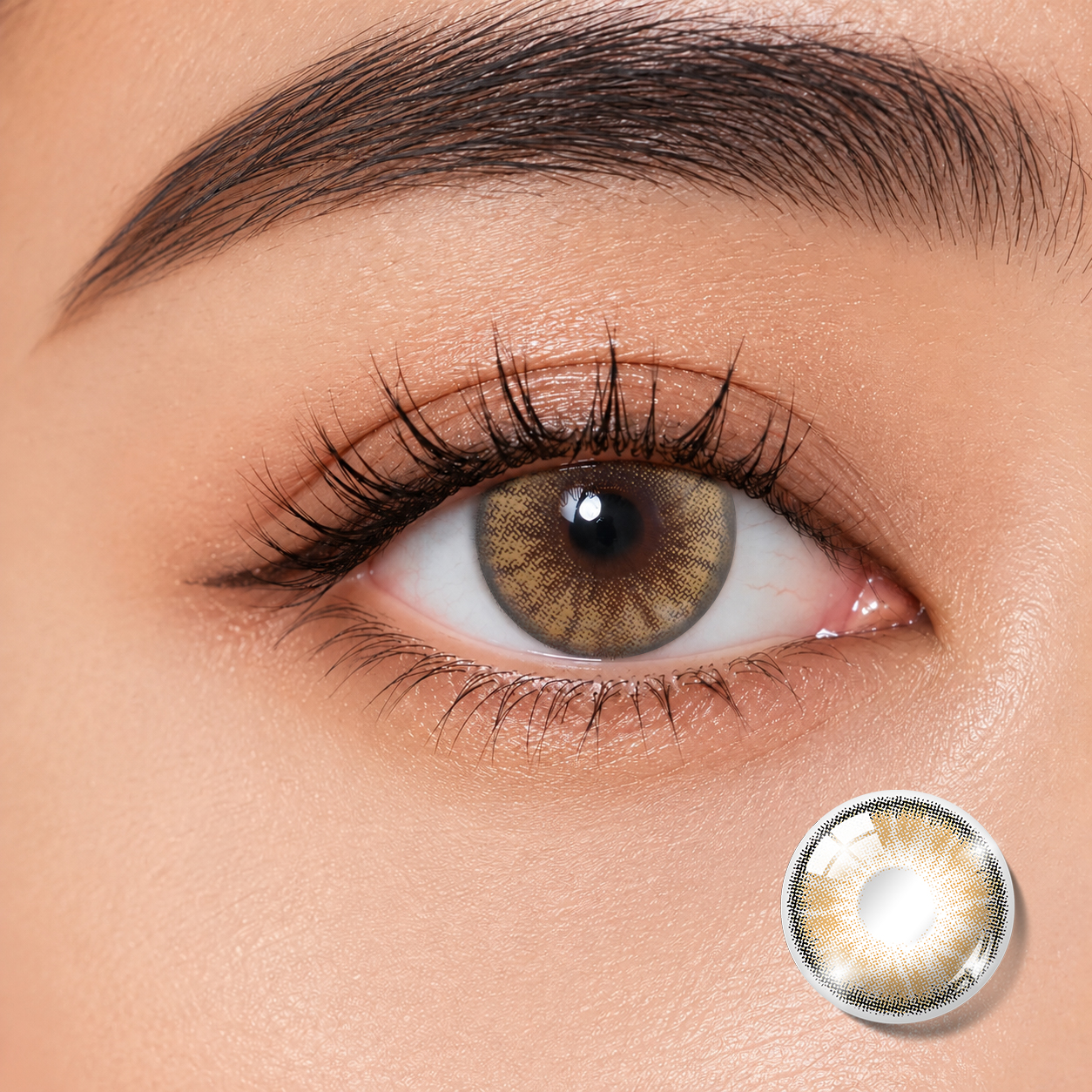 Godestar Butterscotch Ray Warm Honey Amber Colored Contacts – Natural Enhancing Lenses | 6 Months