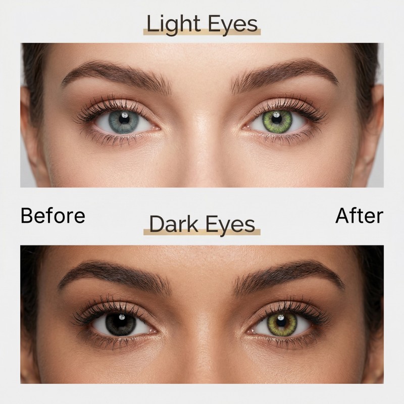 Godestar Matcha Bloom Contacts - Fresh Olive & Forest Green Gradient, Matcha-Bloom Pattern | 6 Months Wear