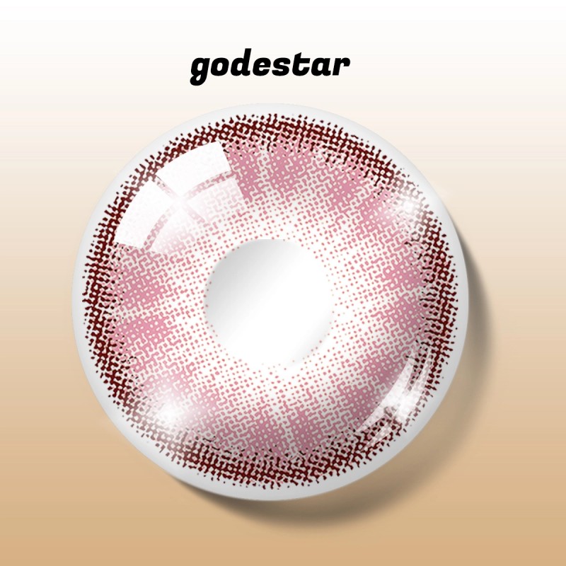 Godestar Sakura Petal Soft Lavender Purple Colored Contact Lenses – Natural Purple Contacts for Dark Eyes | 6 Months Wear