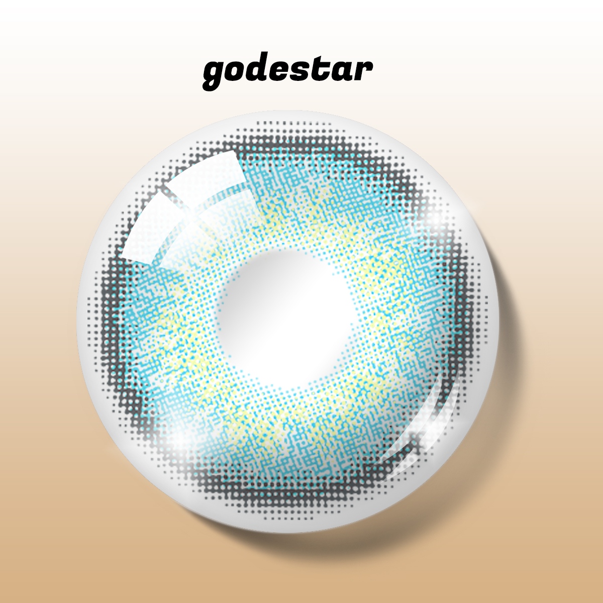 Godestar Starry Azure Colored Contacts – Vibrant Blue Green Lenses for Dark Eyes | 6 Months Wear