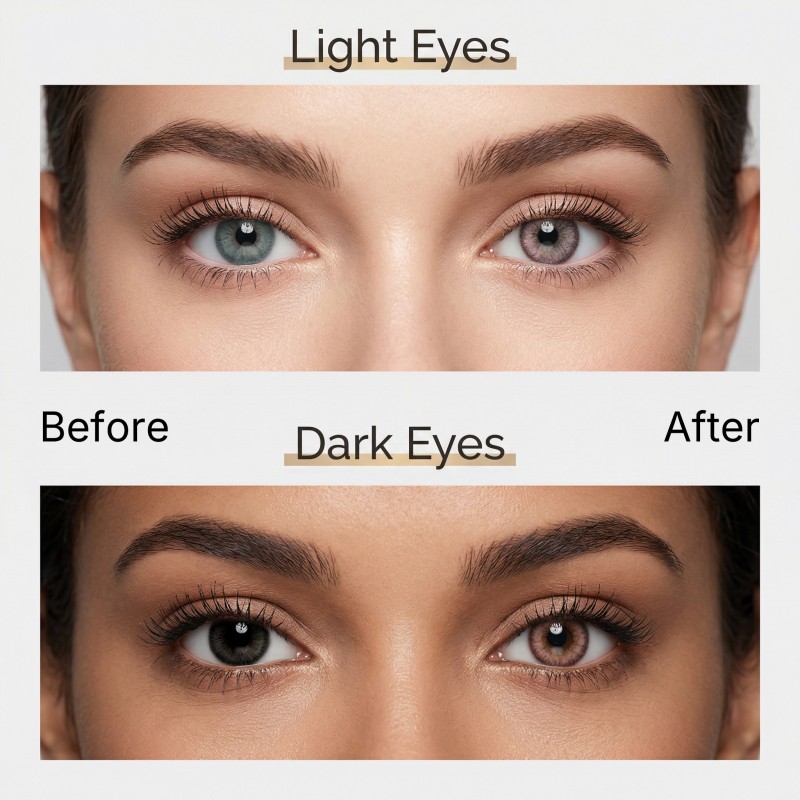 Godestar Sakura Petal Soft Lavender Purple Colored Contact Lenses – Natural Purple Contacts for Dark Eyes | 6 Months Wear