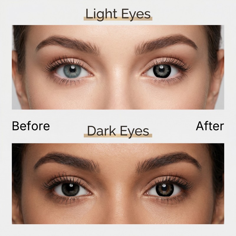 Godestar Noir Spark Bold Black Sparkle Colored Contact Lenses – Big Eye Black Contacts for Dark Eyes | 6 Months Wear