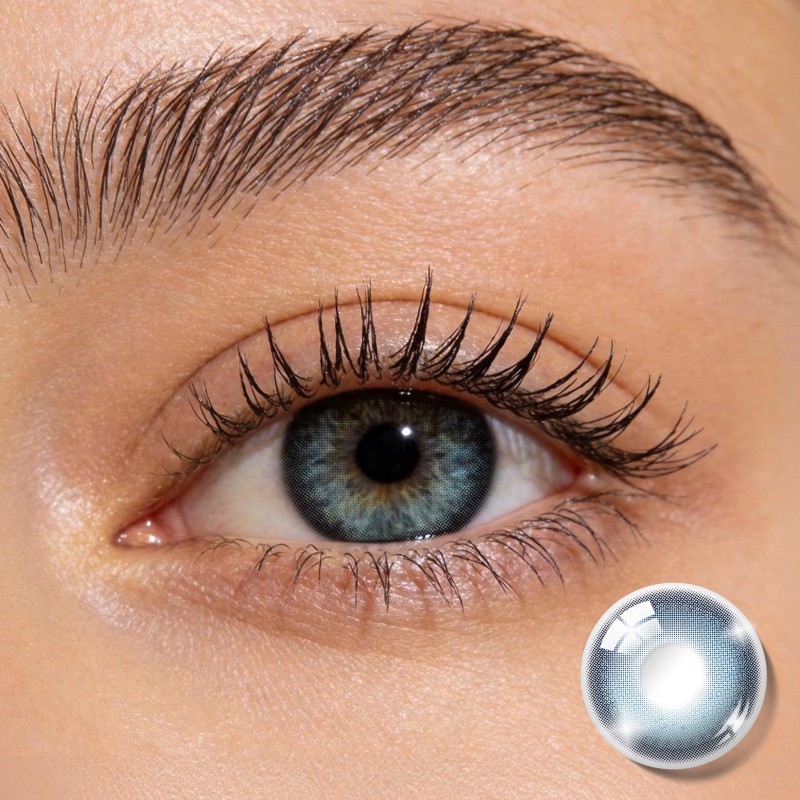 Godestar Ocean Mist Blue Colored Contact Lenses – Natural Cool Blue Contacts for Dark Eyes | 6 Months Wear