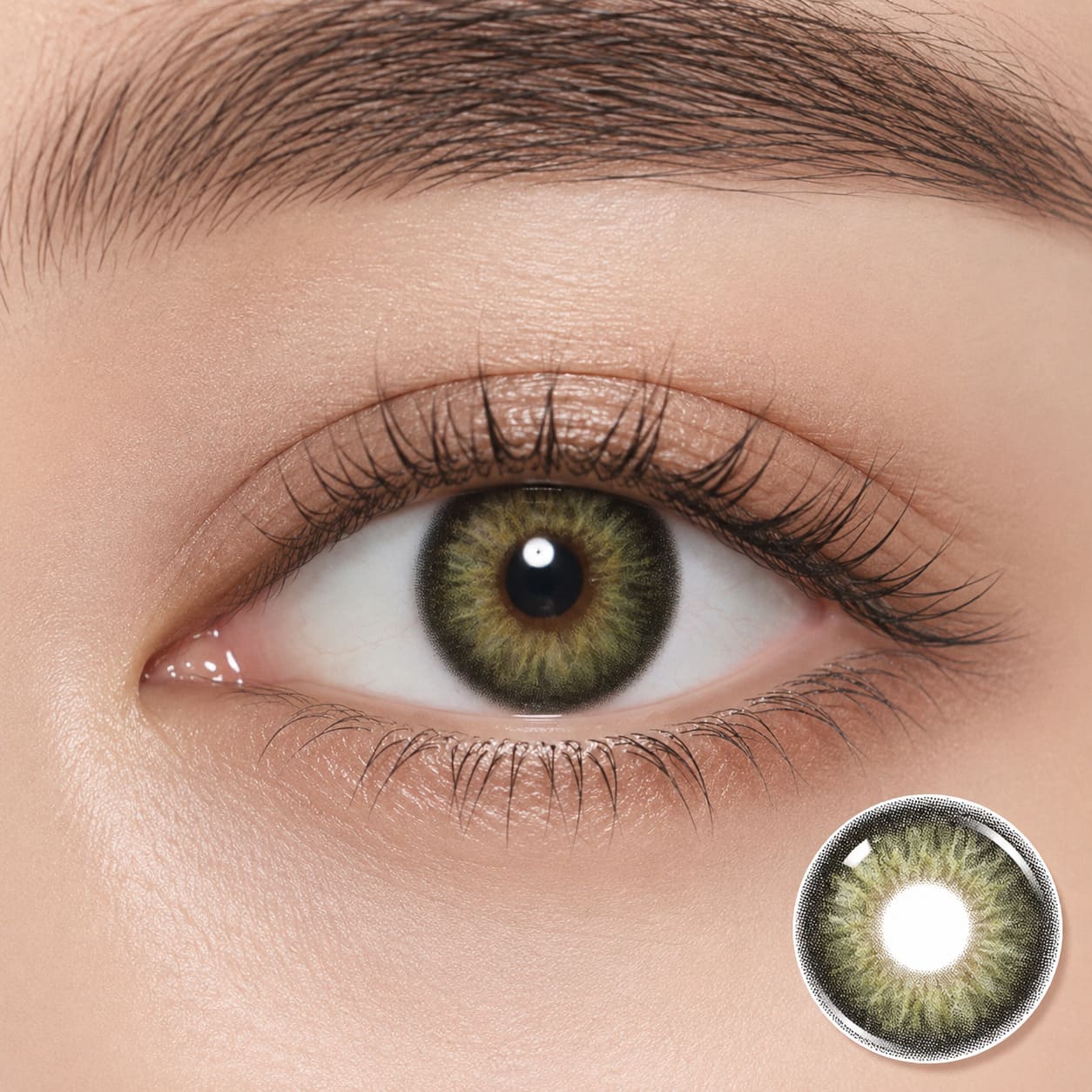 Godestar Olive Green Colored Contacts – Natural Green Enhancing Lenses | 6 Months