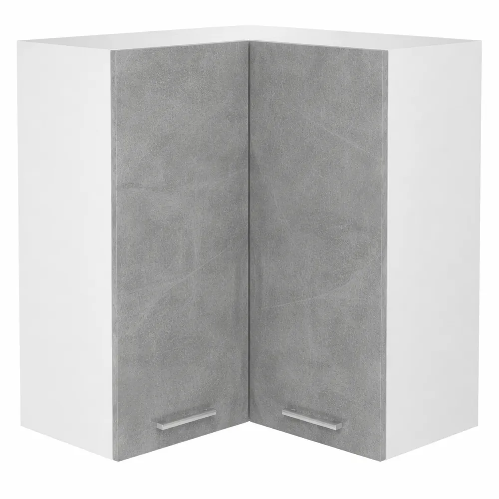 Pensile da Cucina Angolare in Legno Multistrato, Grigio Cemento, 57x57x60 cm