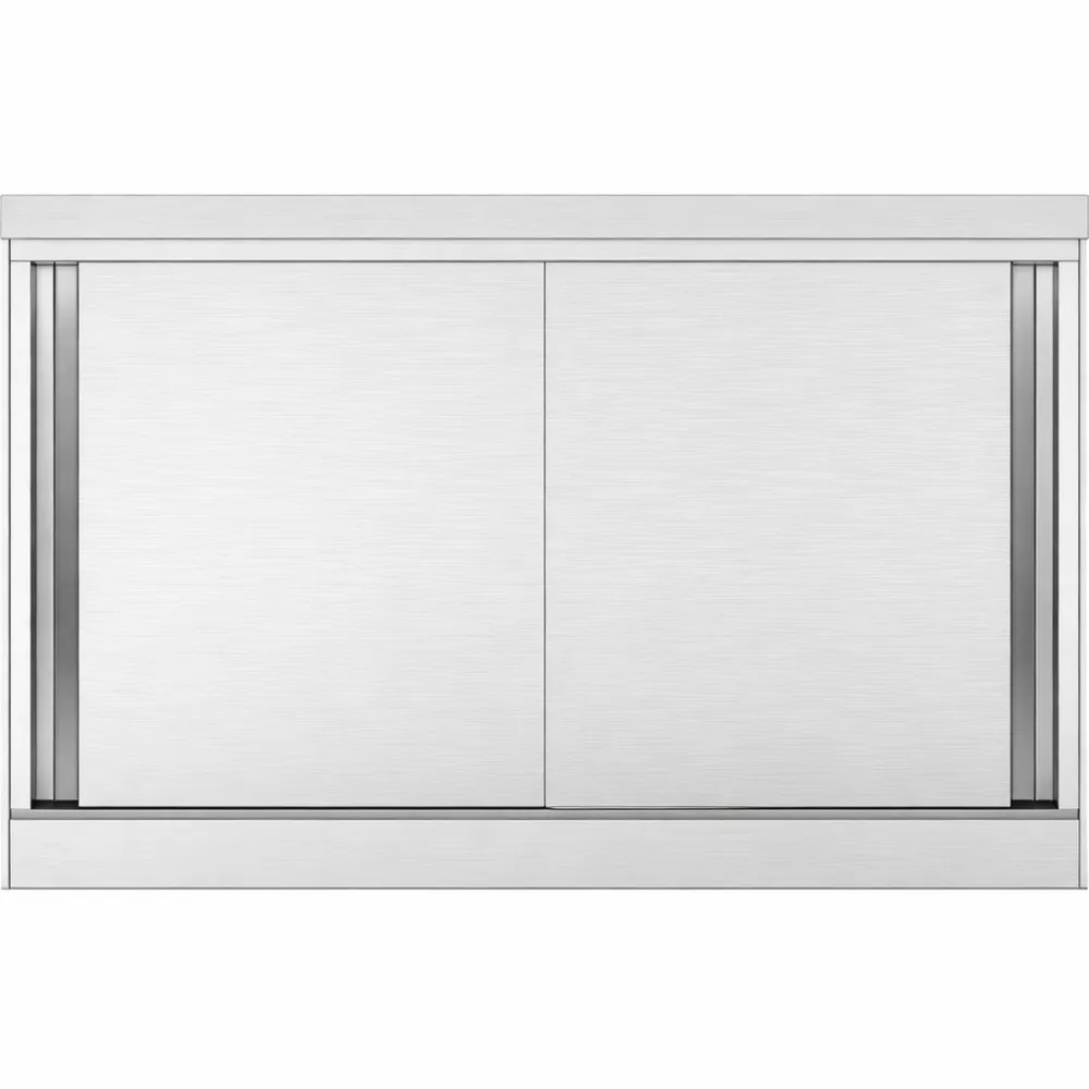 Armadio da Cucina in Acciaio Inox con Ante Scorrevoli 90x40x50cm