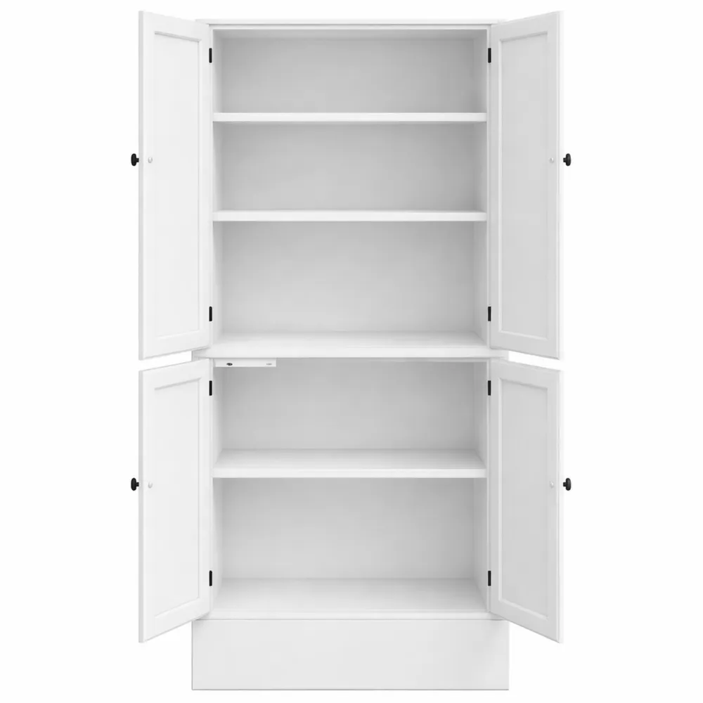 Credenza da Cucina con Ante e Ripiano Regolabile, Mobile per Soggiorno, 58.2x30x123 cm, Bianco