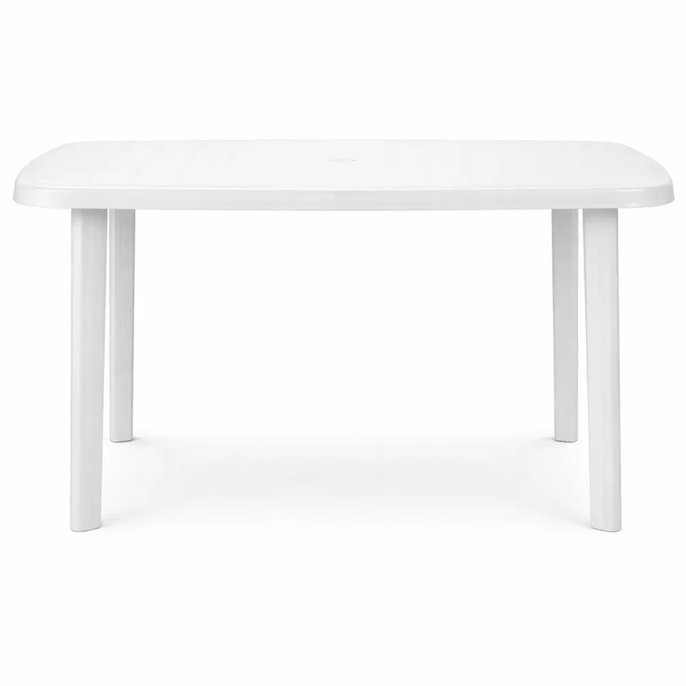 Tavolo da Giardino Multiuso Rettangolare per Interni ed Esterni, Bianco, 138x78x72 cm