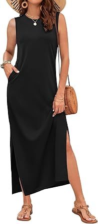 Zeagoo Women's Casual A-Line Dresses with Pockets Summer Floral Tshirt Dress Short Sleeve Mini Dress Flowy Sundresses