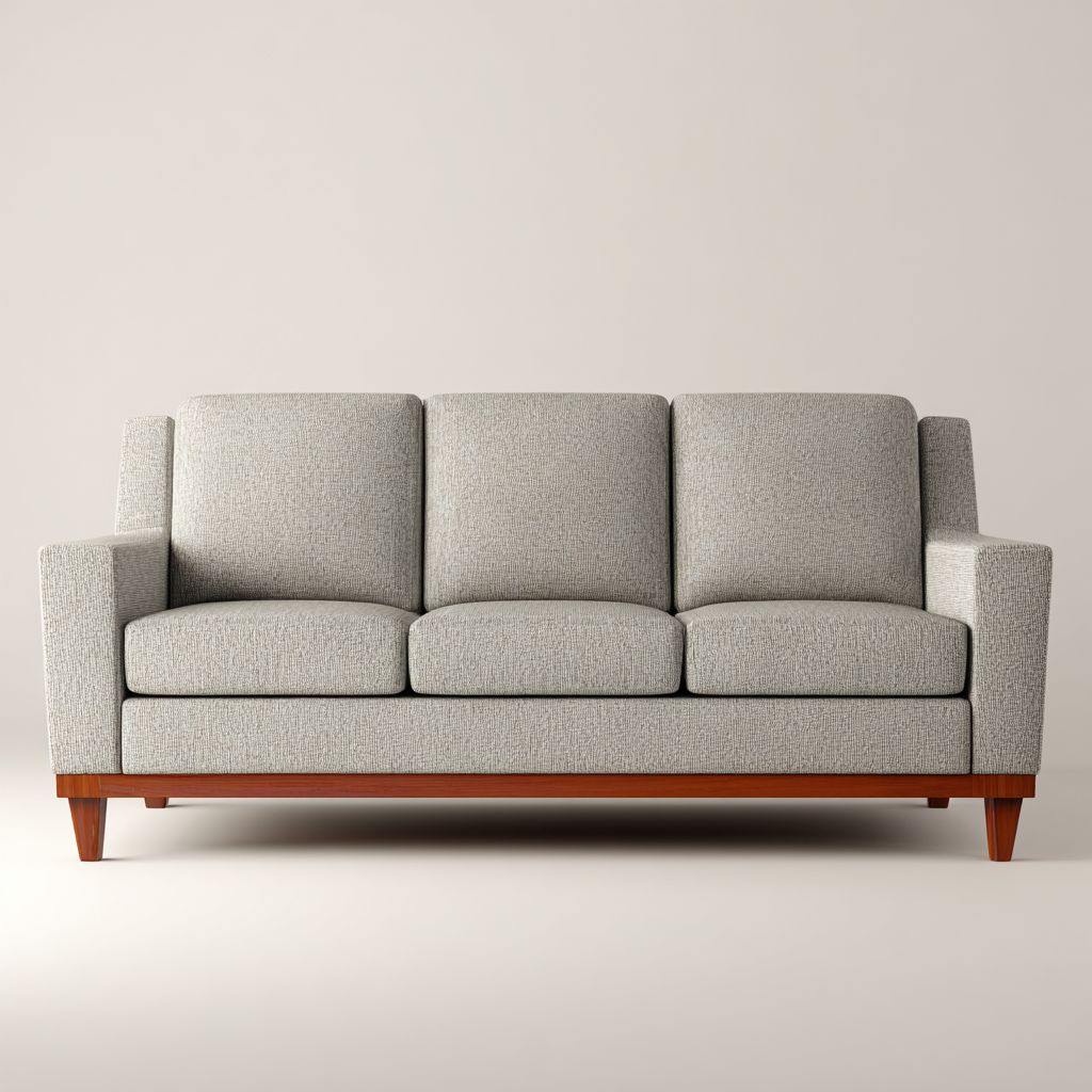 Dreisitzer-Sofa Stoff 208X88X85 Cm Hellgrau Modernes Design-Nookmymart