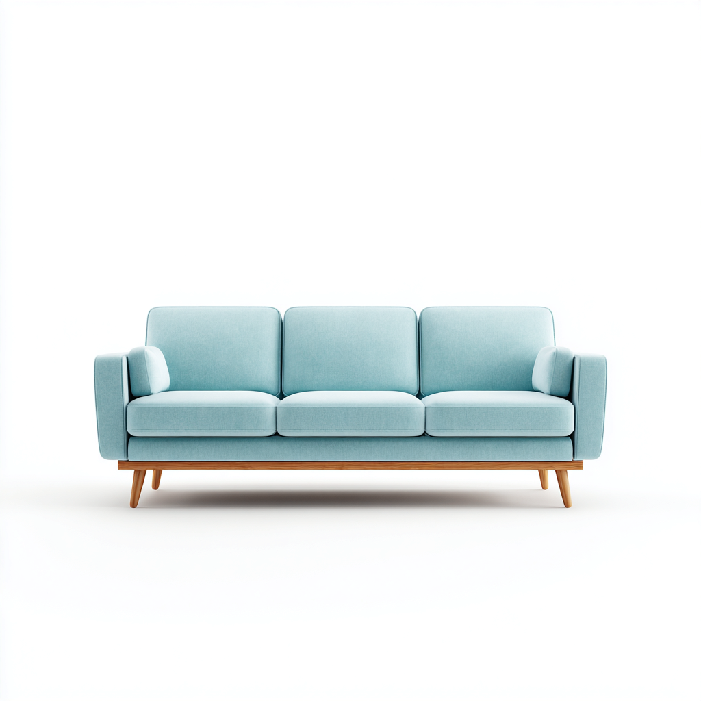 Dreisitzer-Sofa Stoff 208X85X82 Cm Hellblau Modernes Design-Nookmymart