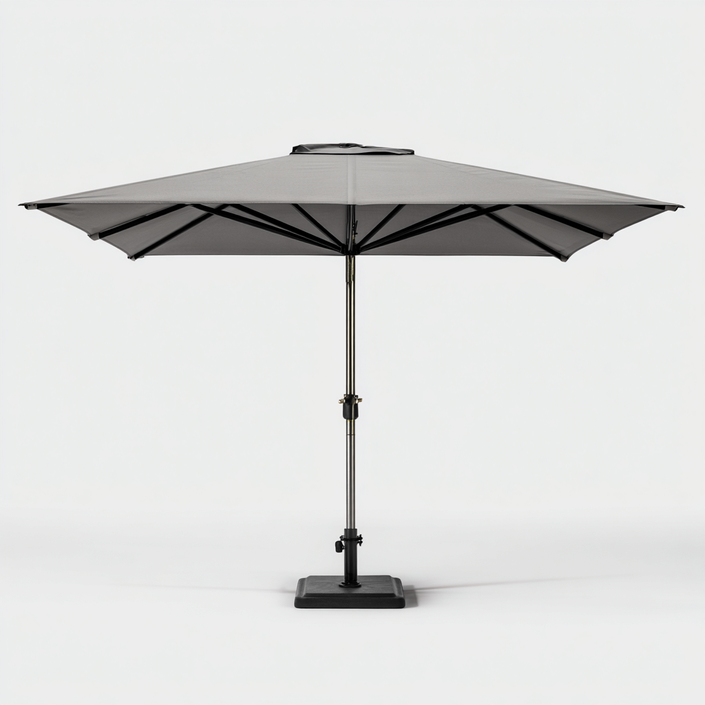 Gartenschirm Aluminium 300X300X260 Cm - Grau - Sonnenschutz Für Terrasse Und Garten - Modernes Design-Nookmymart