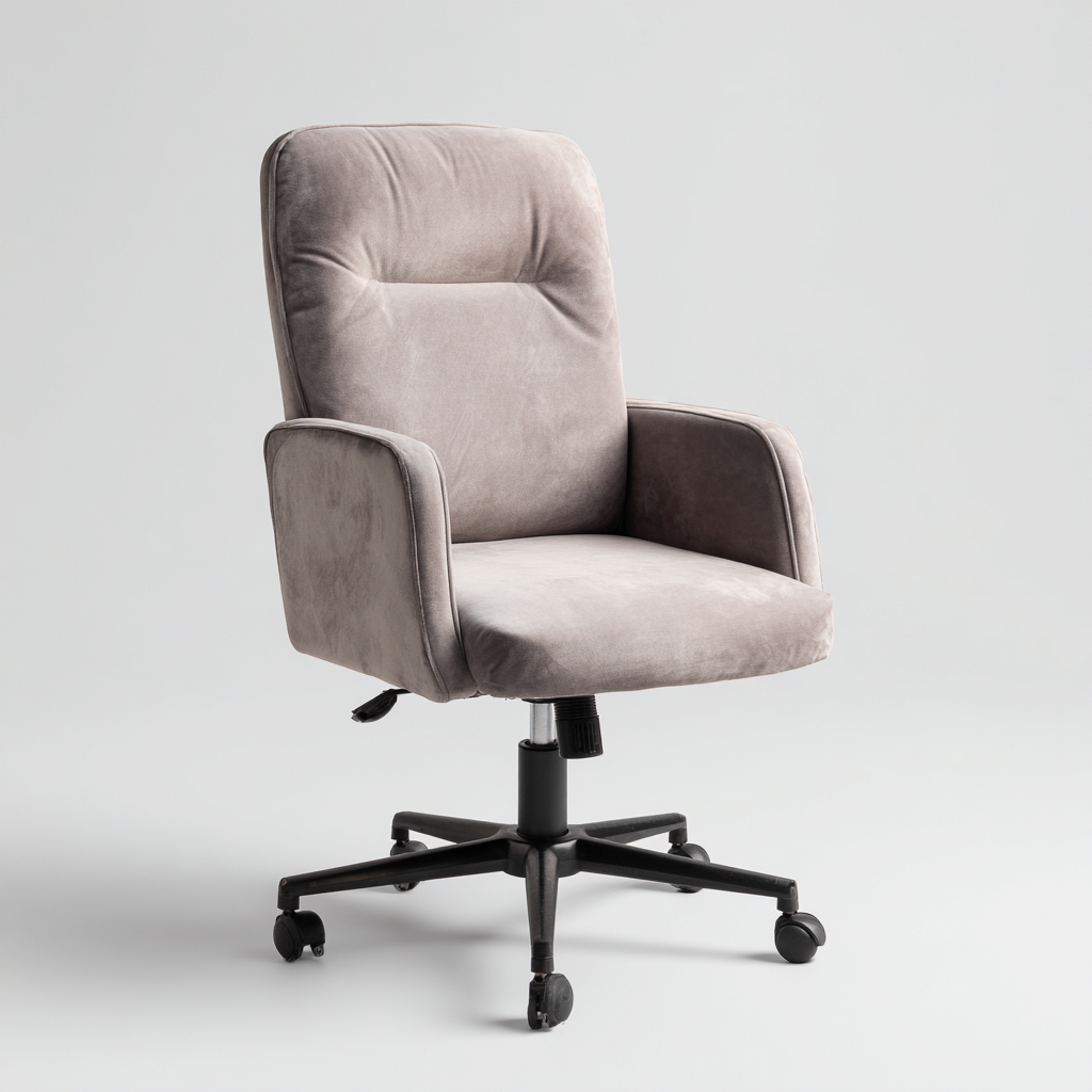 Bürostuhl - Samt - Ca. 62X60X98 Cm - Grau - Höhenverstellbar Mit Rollen - Modernes Design-Nookmymart