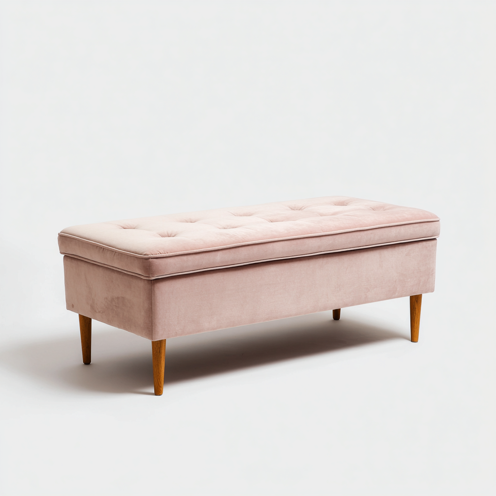 Sitzbank Für Flur Samtstoff 100X40X45 Cm - Rosa - Modernes Design-Nookmymart