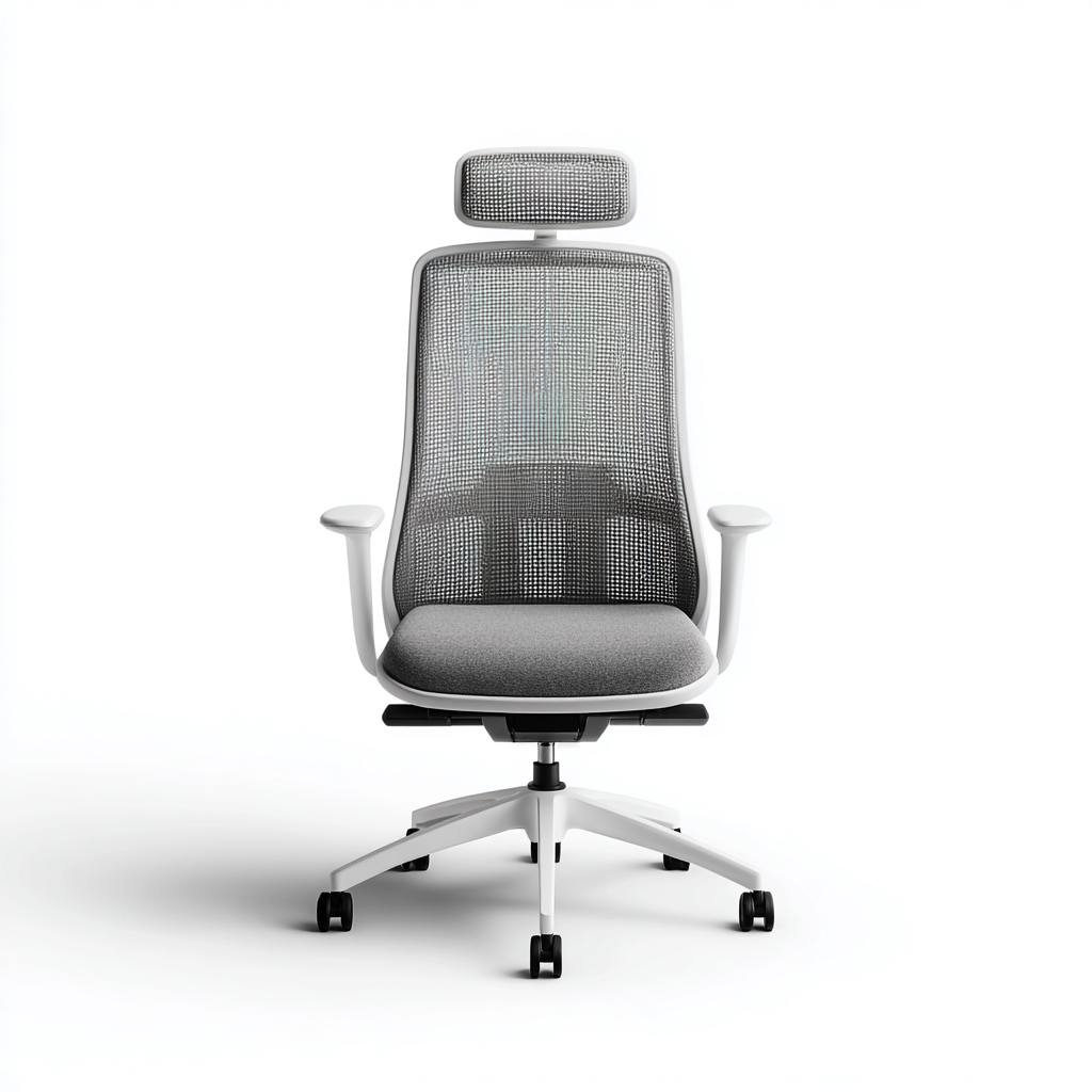 Bürostuhl - Mesh-Stoff - Ca. 70X70X120 Cm - Grau - Ergonomisches Design-Nookmymart