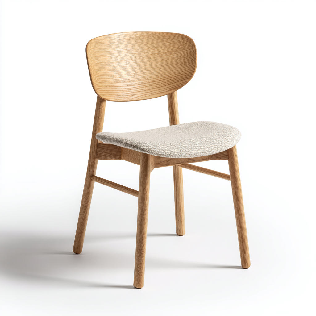 Esszimmerstuhl Massivholz 43X48X80 Cm - Natur-Beige - Modernes Design - Für Esszimmer-Nookmymart