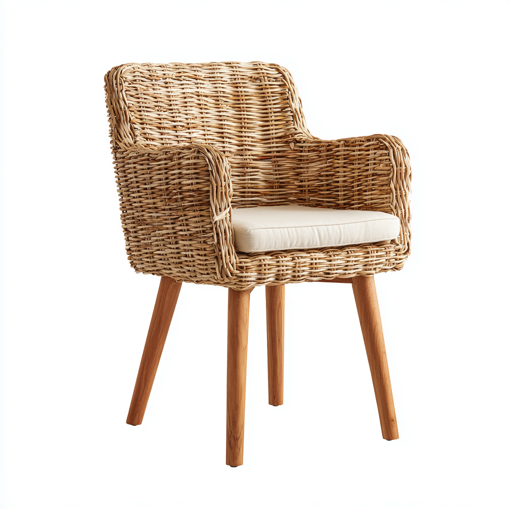 Gartenstuhl Geflecht Natur 58X55X88 Cm Outdoor Design-Nookmymart