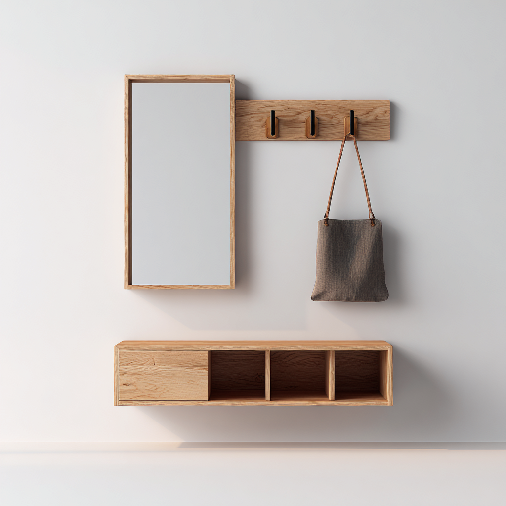 Garderobenständer Holz 95X28X110 Cm - Naturholz - Für Flur - Modernes Design-Nookmymart