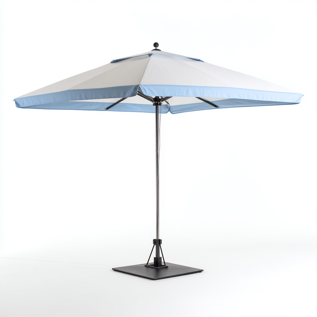 Gartenschirm Aluminium 280X280 Cm Weiß-Blau Für Garten - Modernes Design-Nookmymart