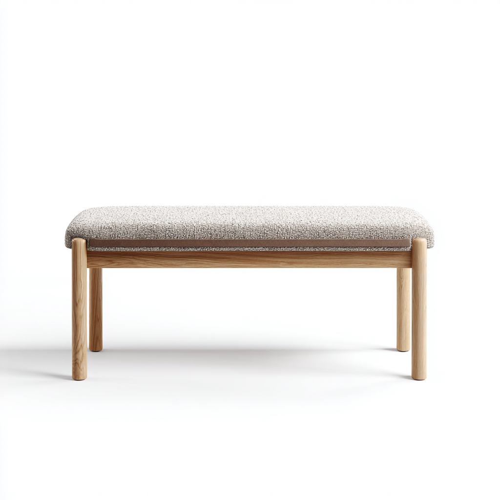 Sitzbank Für Flur Stoffpolsterung Massivholzgestell 104X36X45 Cm - Beige-Natur - Modernes Design-Nookmymart