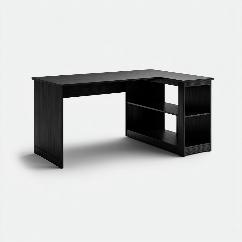 Schreibtisch L-Form Holz 150X120X75 Cm Schwarz Modernes Design-Nookmymart