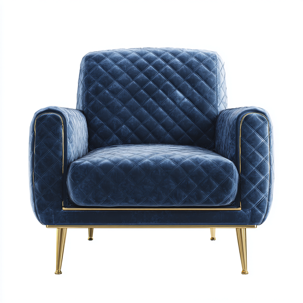 Sessel Samtpolster 84X78X89 Cm - Dunkelblau - Modernes Design-Nookmymart