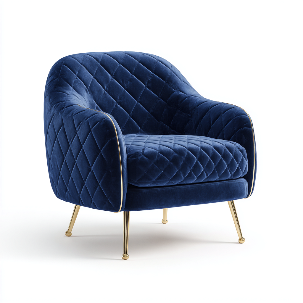 Sessel Samtstoff 82X78X88 Cm - Dunkelblau - Modernes Design-Nookmymart