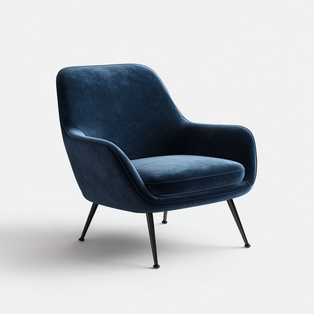 Sessel Stoff 80X73X85 Cm - Dunkelblau - Modernes Design-Nookmymart