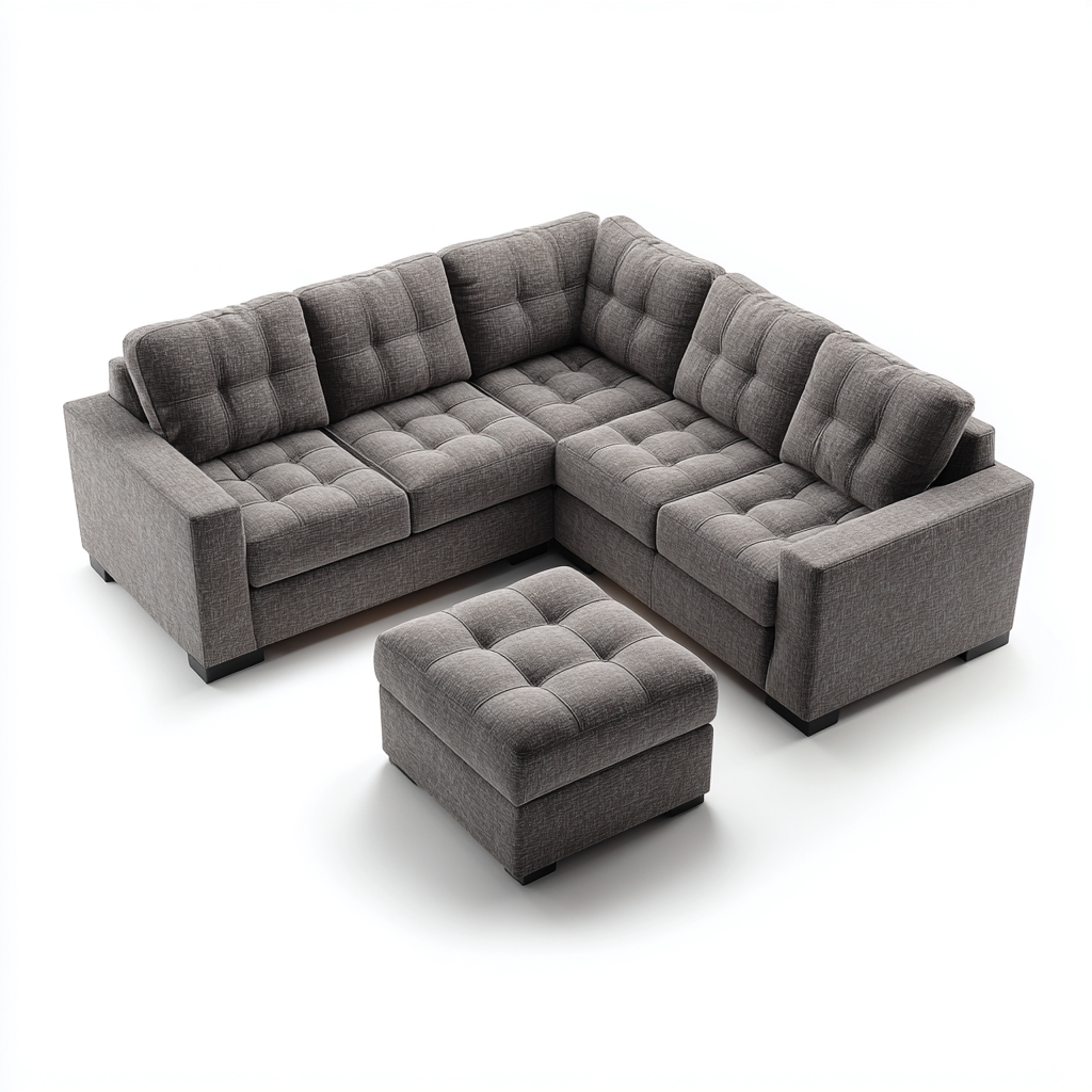 Gartensofa Stoffpolster Grau 260X200X85 Cm - Modernes Design-Nookmymart