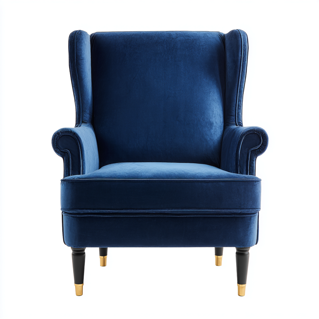 Sessel Samtstoff 85X90X105 Cm Dunkelblau Klassisches Wingback Design-Nookmymart