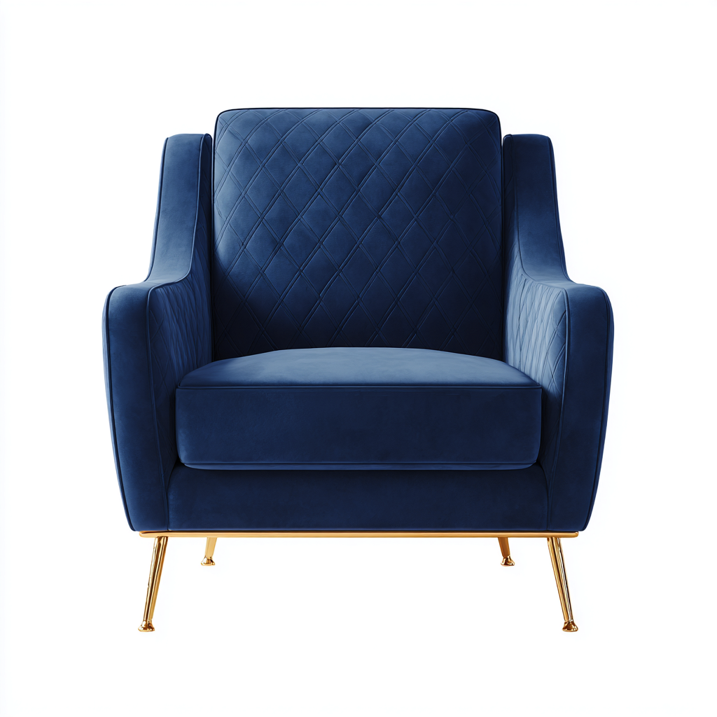 Sessel Samtstoff 84X78X94 Cm - Dunkelblau - Modernes Design-Nookmymart